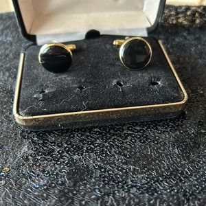 Black and gold Cuff links